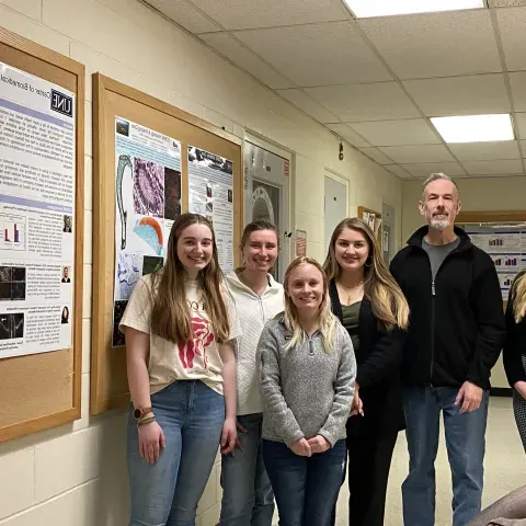 Glenn Stevenson, second from the left and his student researchers